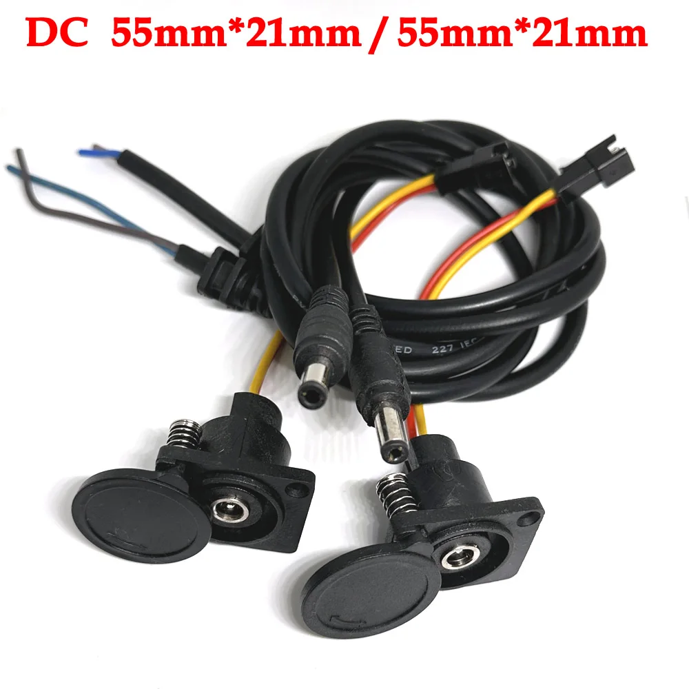 Electric Bicycle Charging Head Lithium Battery Output Line 60V Round Male and Female Base Dc2.1 / 2.5 Charger Plug Socket