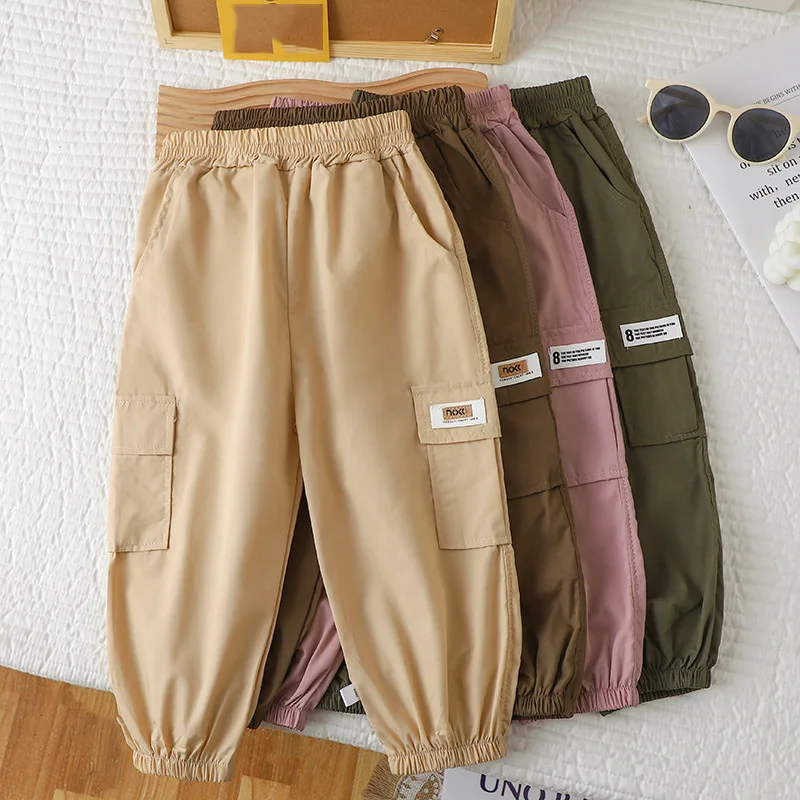 

Boys Girls Pants New Autumn Versatile Trousers Fashion Children Spring Cargo Pants 1-10 Years Teen Kids Casual Long Sweatpants