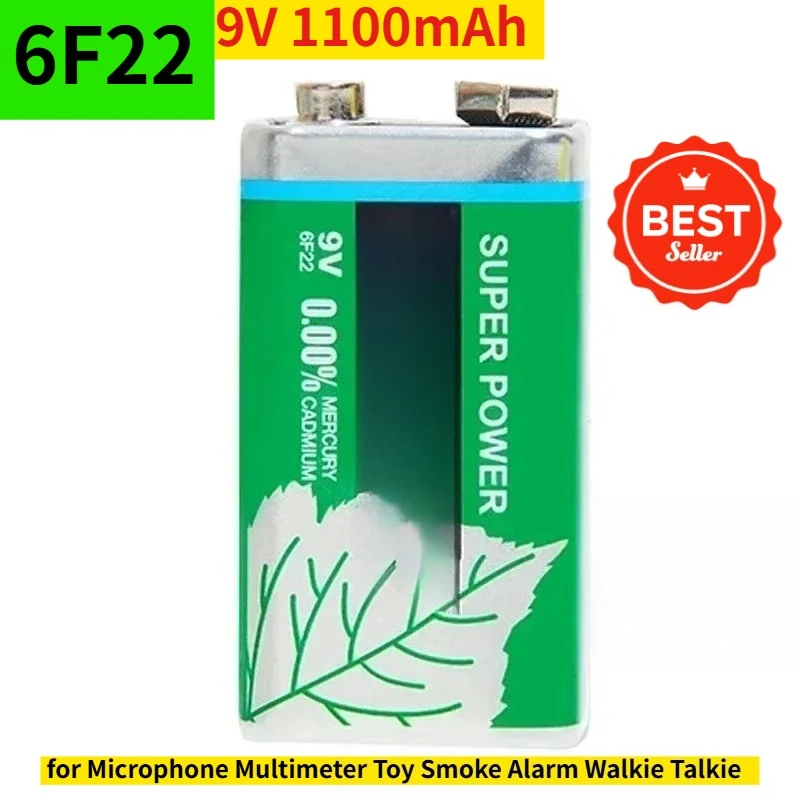 

6F22 9V 1100mAh Alkaline Battery Dry Batteries Used for Microphone Multimeter Toy Smoke Alarm Walkie Talkie