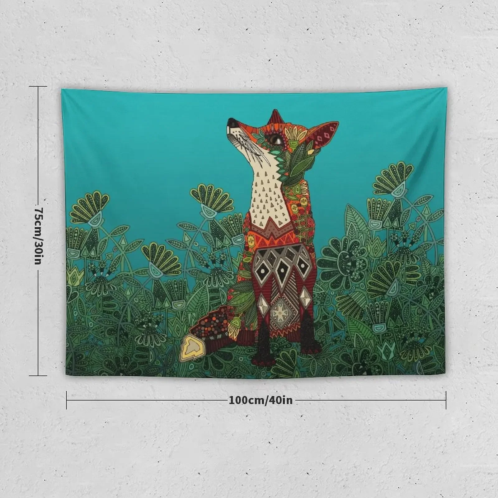 floral fox Tapestry Bedrooms Decor Wall Hanging Decor Tapestry