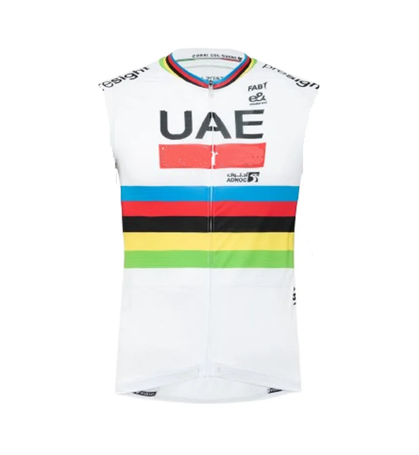 Windproof 2024 UAE TEAM WORLD CHAMPION Sleeveless Cycling Jacket Vest Gilet Mtb Clothing Bicycle Maillot Ciclismo