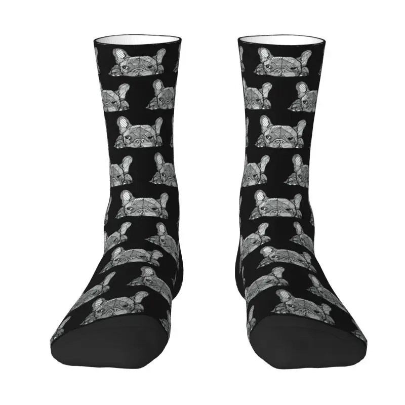 Cool French Bulldog Puppy Socks donna uomo Warm 3D Print Frenchie Dog Football Sports Socks