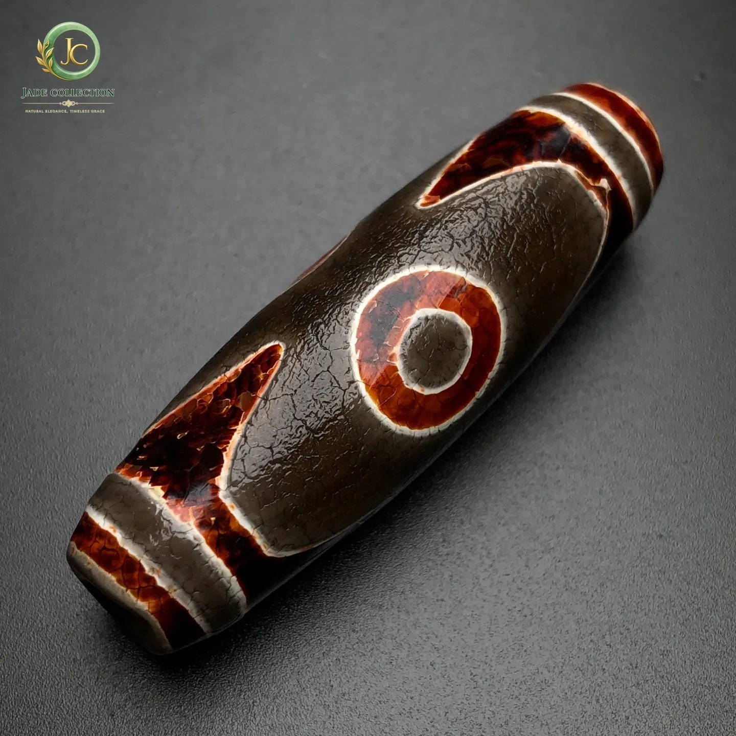Rare Tibetan Buddhism Agate 3 Eyes Totem Dzi Bead Amulet Necklace Pendant Z3865
