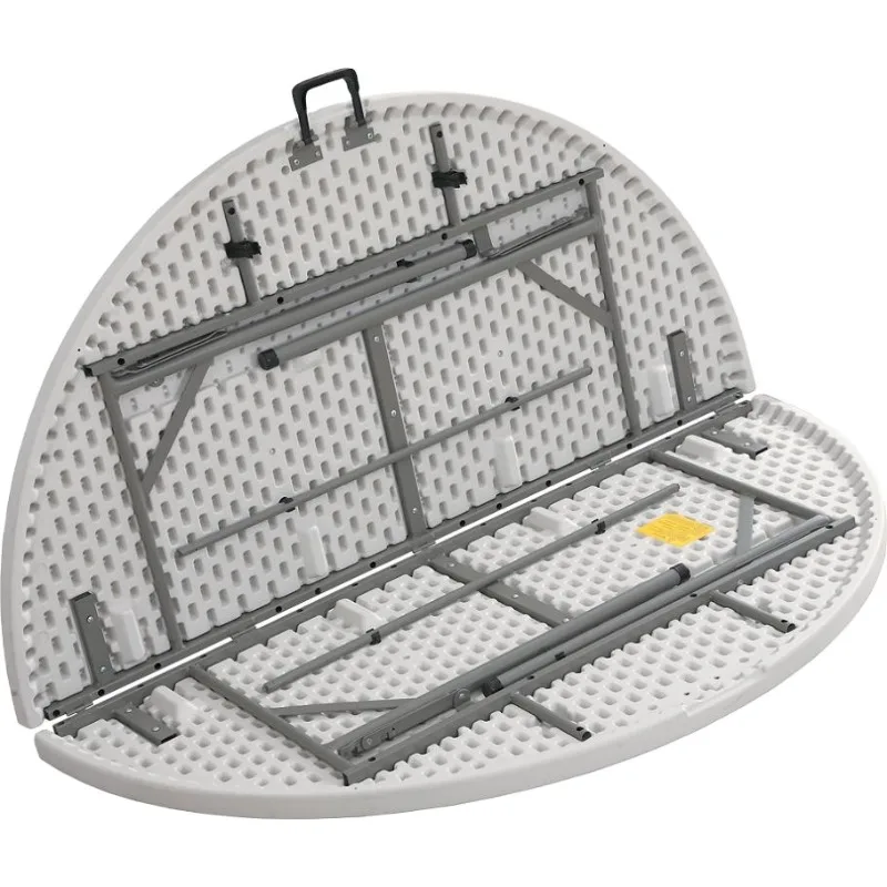 White 6ft Round Dimension Plastic Folding Table
