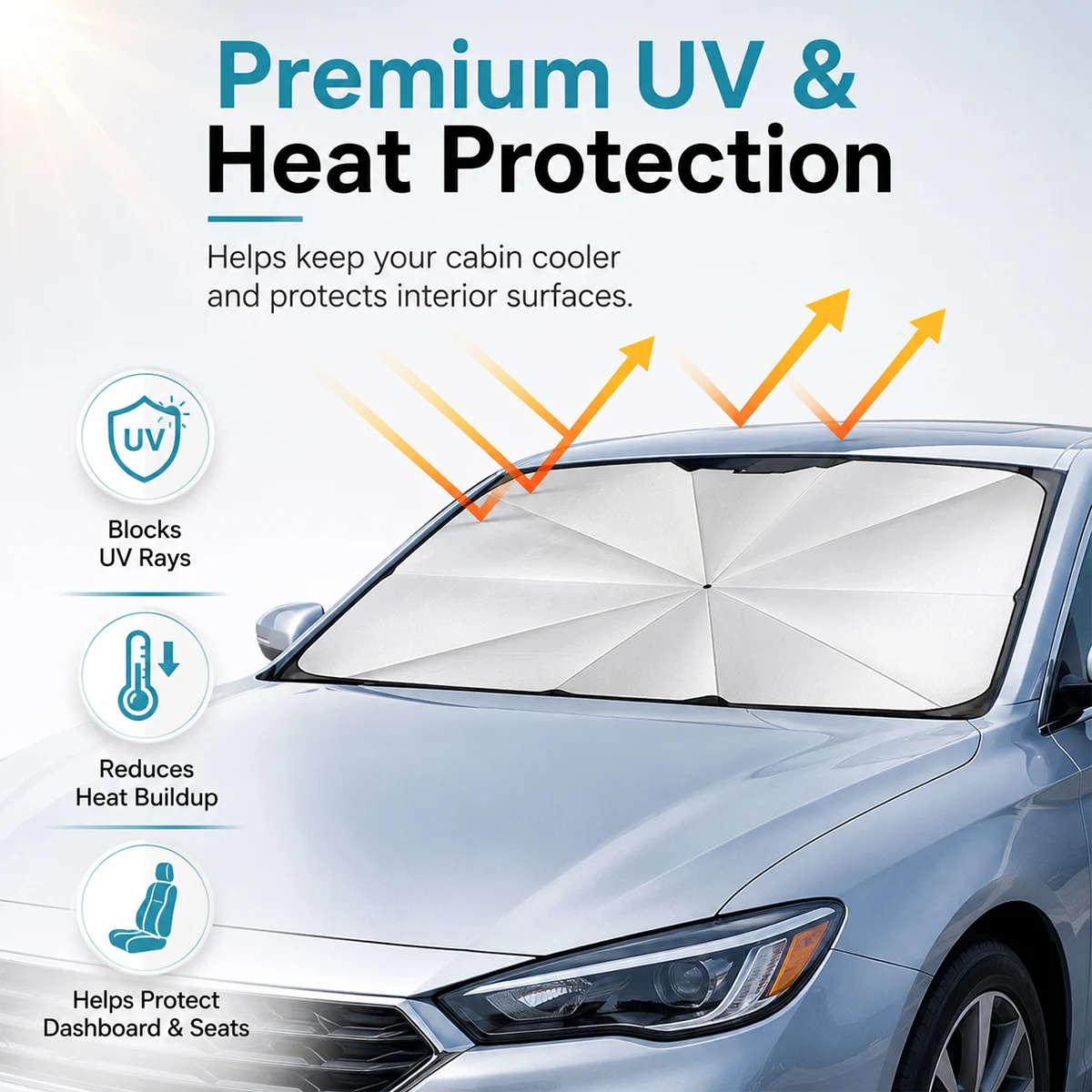 Pare-soleil pliable pour pare- - Car Sunshade Windshield Umbrella Foldable avis et prix
