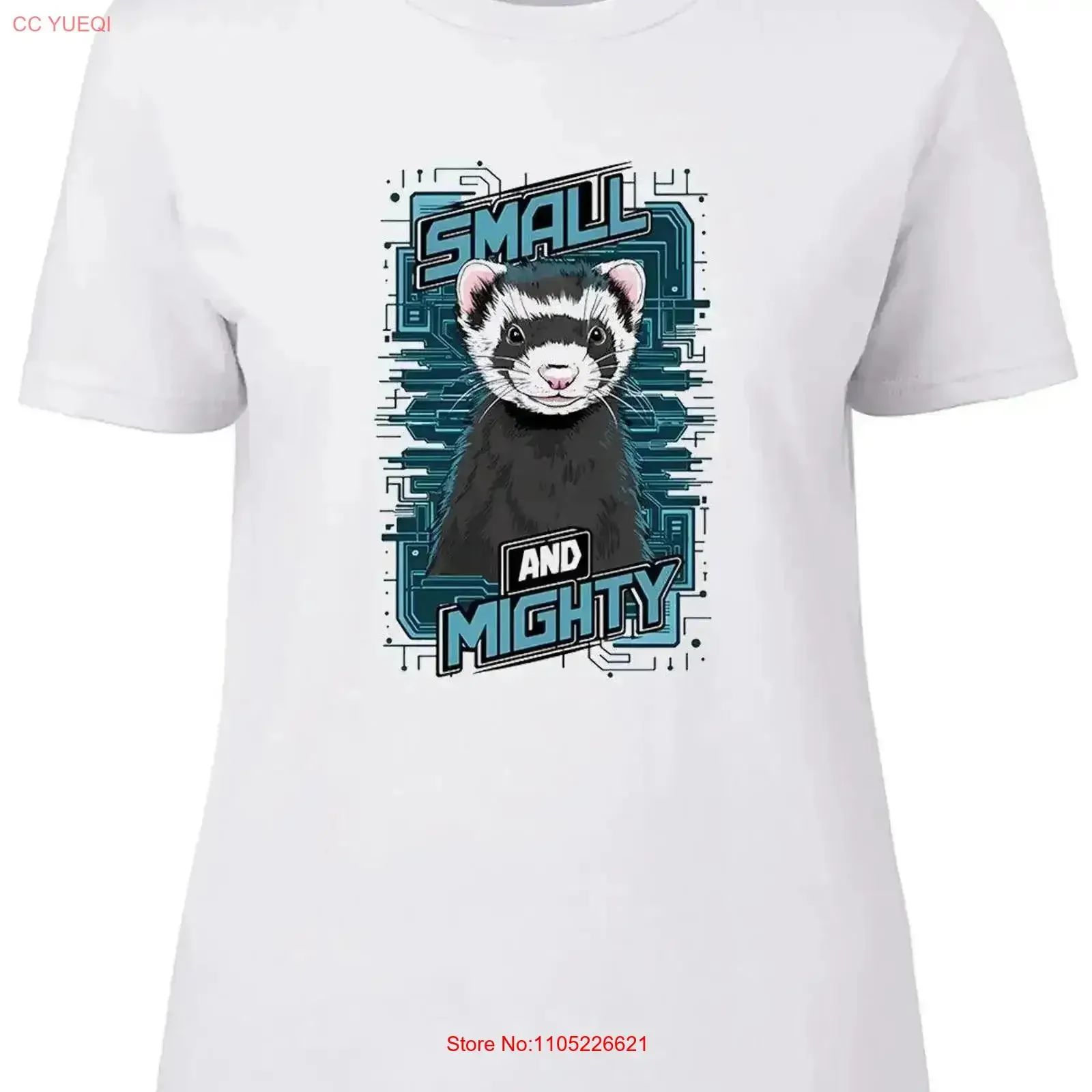 

Small and Mighty Womens T Shirt Just like a Ferret Pet Ladies vintage Washed streetwear graphic homme designer clothes Casual