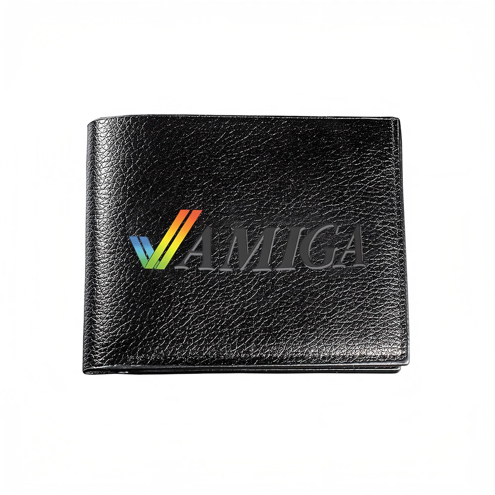 Rainbow V Amiga Logo Men's Wallet Card Holder Casual Business Fashion Design Stylish Print Accessory For Everyday Use