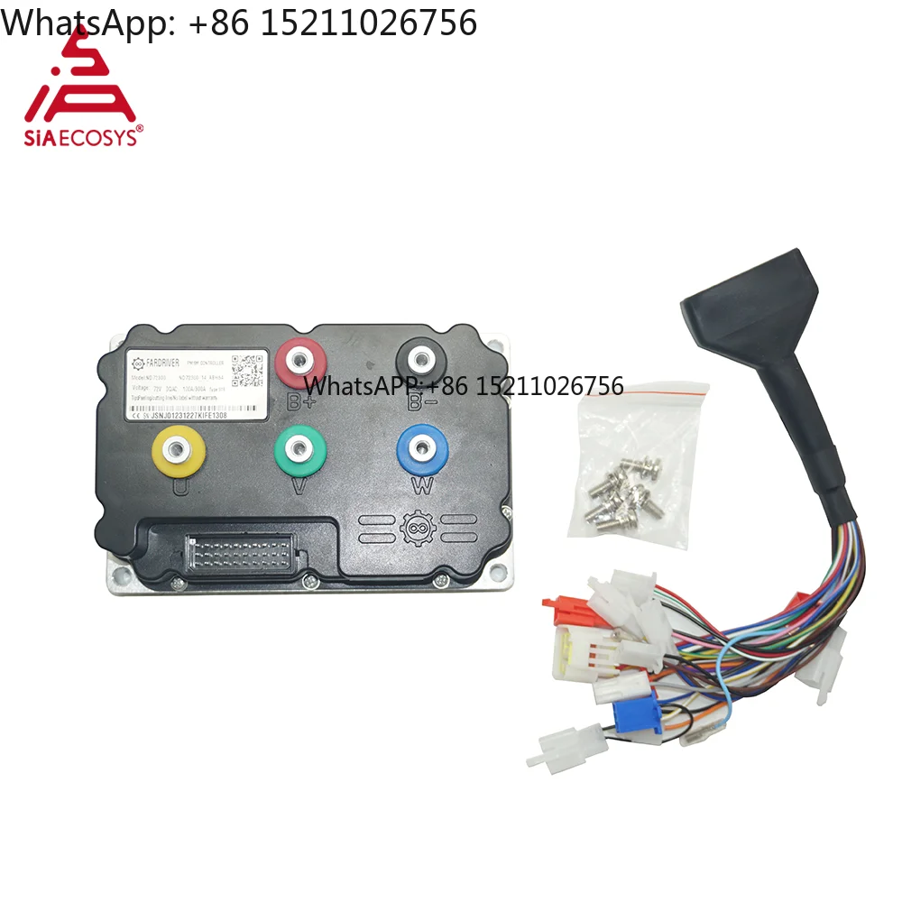 SIAECOSYS FARDRIVER ND96300 96V Electric Motorcycle Controller 300A BLDC Programmable for 3KW QSMOTOR IP67 Waterproof 7680W