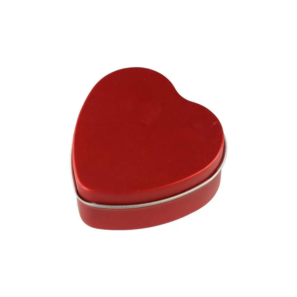 Multifunctional Tinplate Heart Shape Tins Empty Small Heart-shaped Containers Silver/Red/Pink Refillable Jewelry Box for Candle
