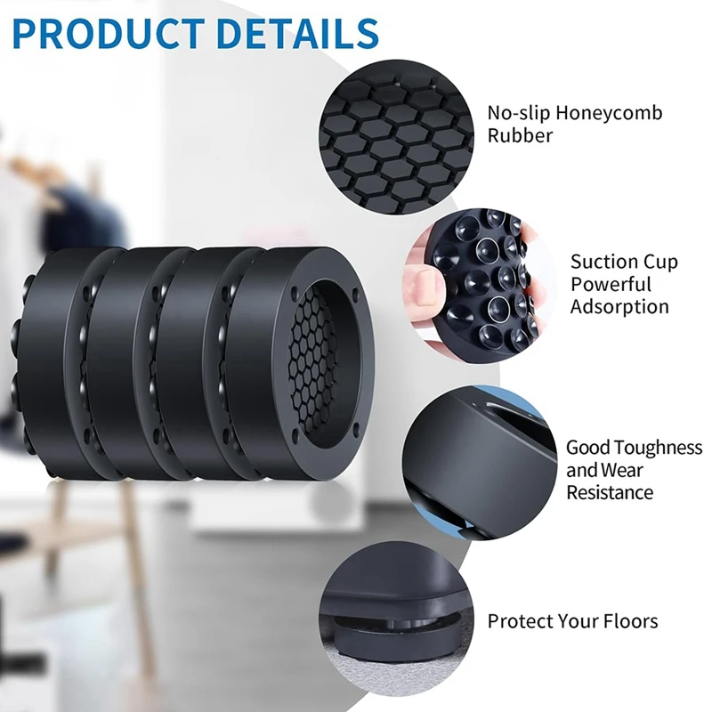 Y17A Anti Vibration Pads For Washing Machine With Strong Adsorption Suction Cup, Non-Slip Rubber Stabilizer Support