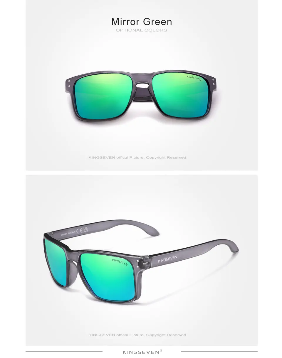 KINGSEVEN Marke Platz Retro TR90 Polarisierte Sonnenbrille Frauen Männer Carbon Faser Muster Design Outdoor Sport Brillen – Detail 11
