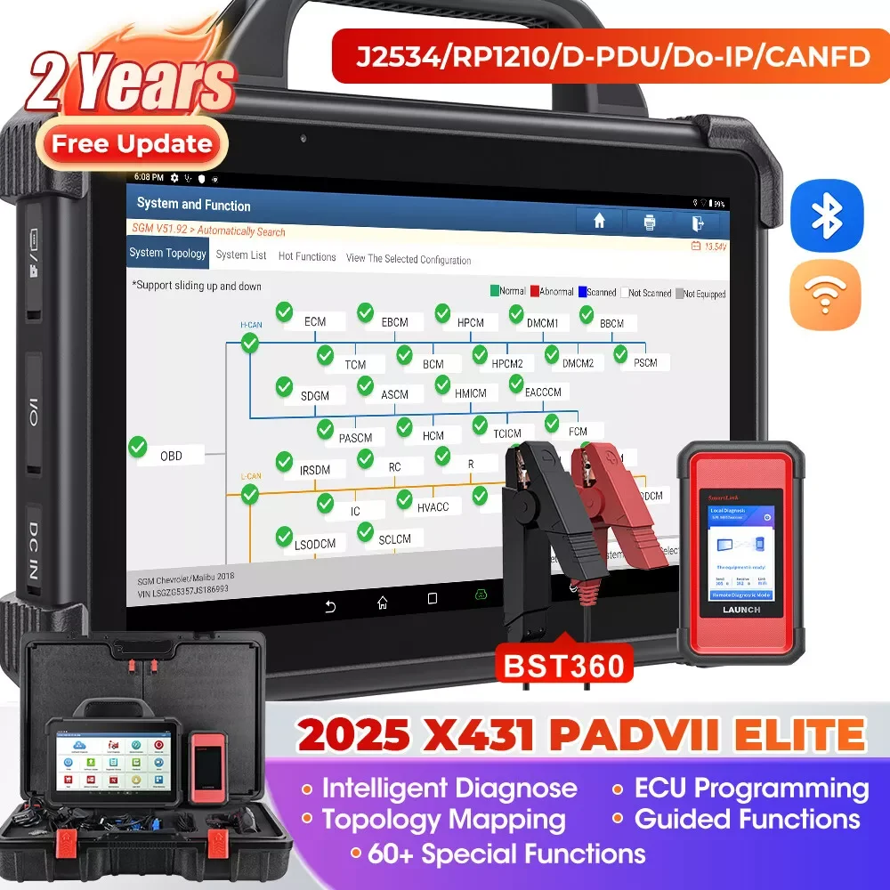 LAUNCH X431 PAD7 PADVII PAD 7 VII  Car Diagnostic Tools J2534 Smartlink Automotive Scanner Auto Diagnost Online Programming OBD2