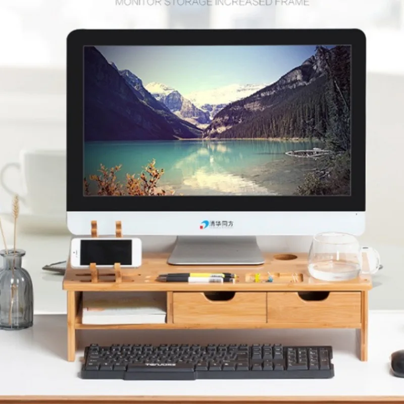 

Nanzhu computer monitor heightening rack, deer bracket, desktop keyboard storage, finishing rack, computer bracket