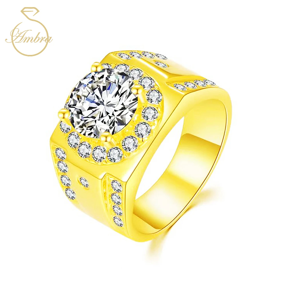 

925 Sterling Silver Platinum Plated 18K Gold Layer 3ct GIA D Colour Moissanite Luxury Men's Ring