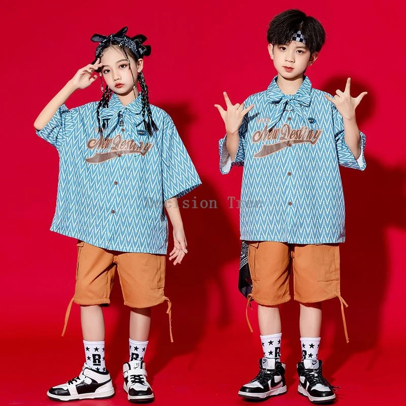 2024 chinese children's day cool performance street dance uniform fashionable hip-hop jazz dance garment trendy handsome clothes