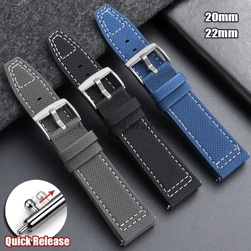 Genuine Leather Watchstrap 20mm 22mm for IWC Pilot Cowhide Leather Watch Band Quick Release for Seiko Watch Bracelet Accessories