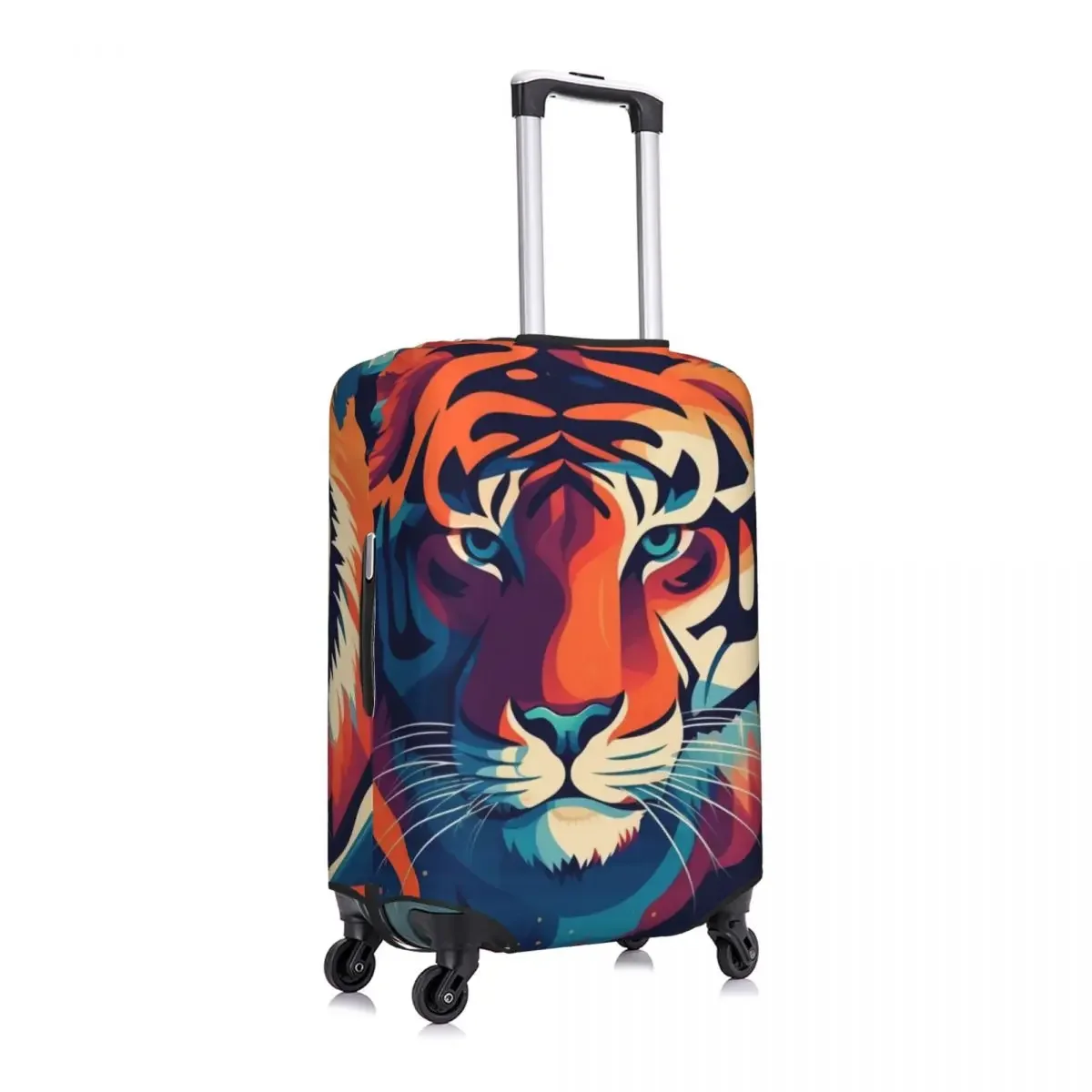 Tiger Suitcase Cover Holiday Illustration Colorful Illustration Practical Luggage Accesories Travel Protection image 3