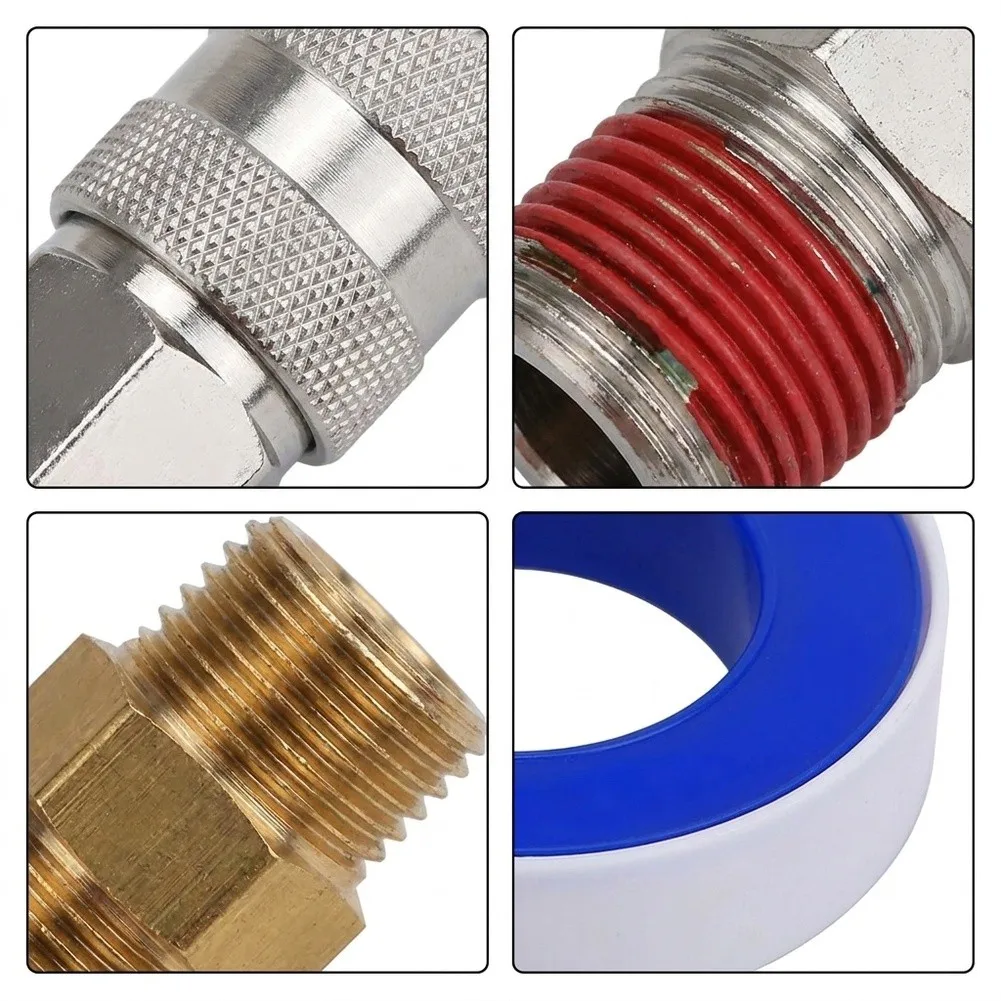 1/4 in Pneumatic Quick Connect Kit 19 pcs Iron Fittings for Air For Compressor Tools with Built In O Ring Seals
