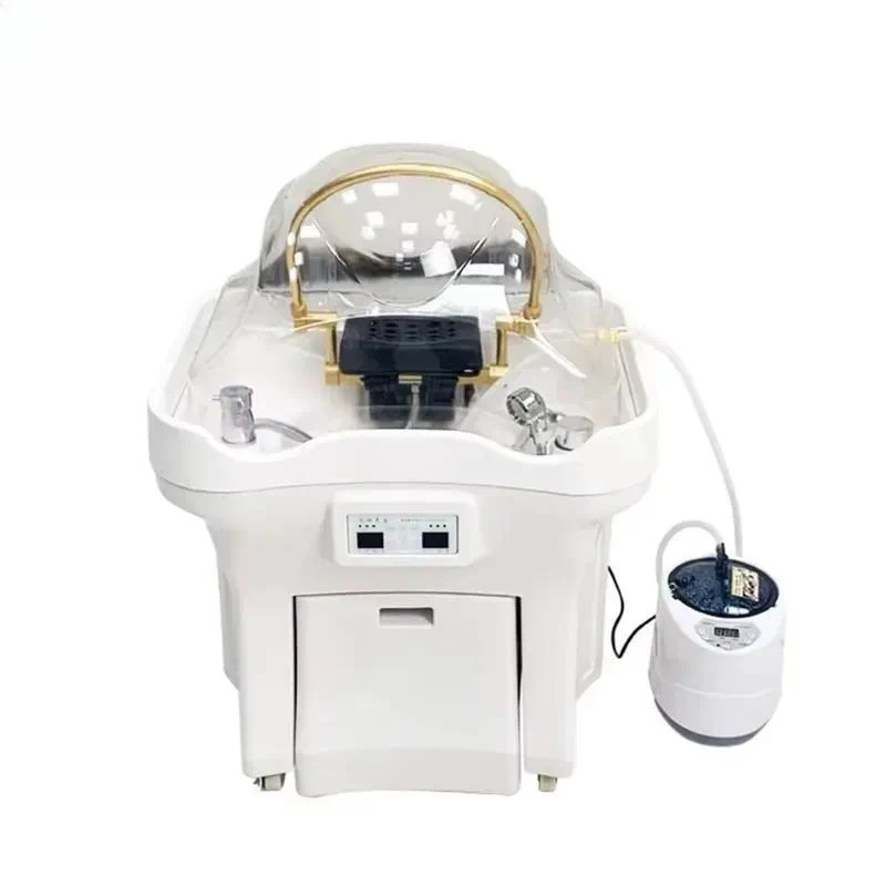 Modern White Portable Head Spa Wash Unit Water Circulation Shampoo Basin Sink Bowl for Hair Washing Bed Home Use