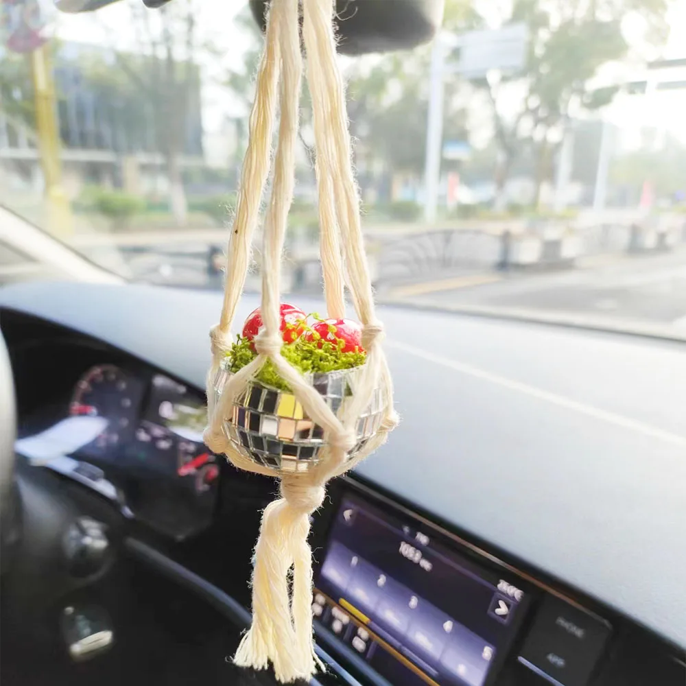 Mushroom Disco Ball Hanging Decorations for Home and Party Decor Car Interior and Rearview Mirror Ornament