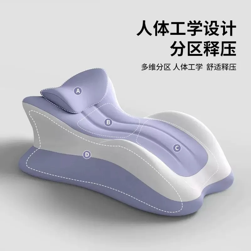 Multifunctional Memory Foam Body Pillow for Bed, Ergonomic Prone Sleeping Cushion with Adjustable Small Headrest and Soft Milk