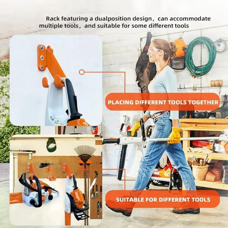 Hot Sale-Wall-Mounted Heavy-Duty Carbon Steel Chainsaw Rack-Sturdy Storage For Outdoor Environments& Industrial Workshops Wareho