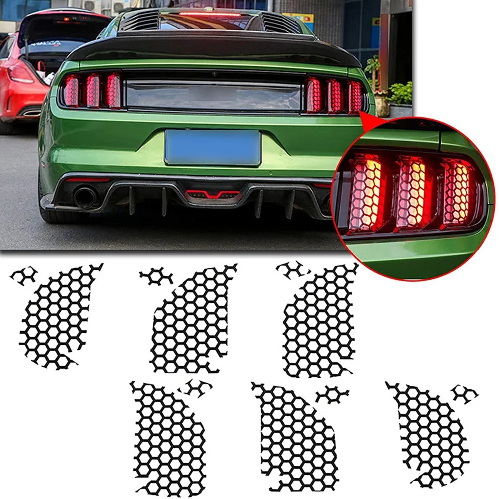 Rear Tail Light Lamp Honeycomb Trim Stickers Decoration for Ford Mustang 2018-2020 Car Accessories