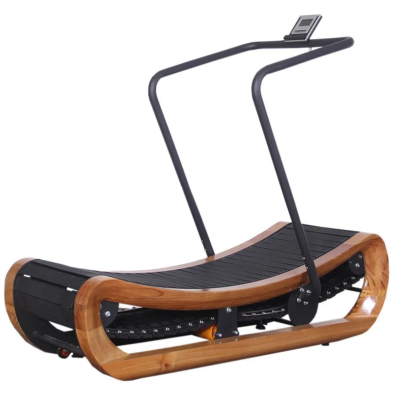 Solid wood head mechanical unpowered household light commercial treadmill