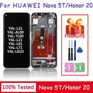 Bilashmart 6.26''Test Huawei Honor 20 Honor20 LCD Display Touch Screen Digitizer Assembly Replacement Huawei Nova 5T Nova5T LCD