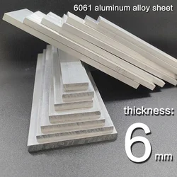 6061 Aluminum Alloy Flat Bar Thickness   6 mm Width 20  25  30  40  50  60 70 80 90 100mm Length 100mm 150mm 200m