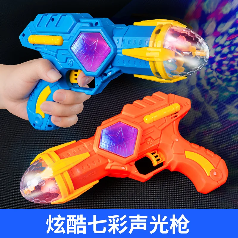Pistola de Brinquedo com Projeção de Luz e Som, Brinquedo Educacional Legal para Crianças com 7 Cores, Presente
