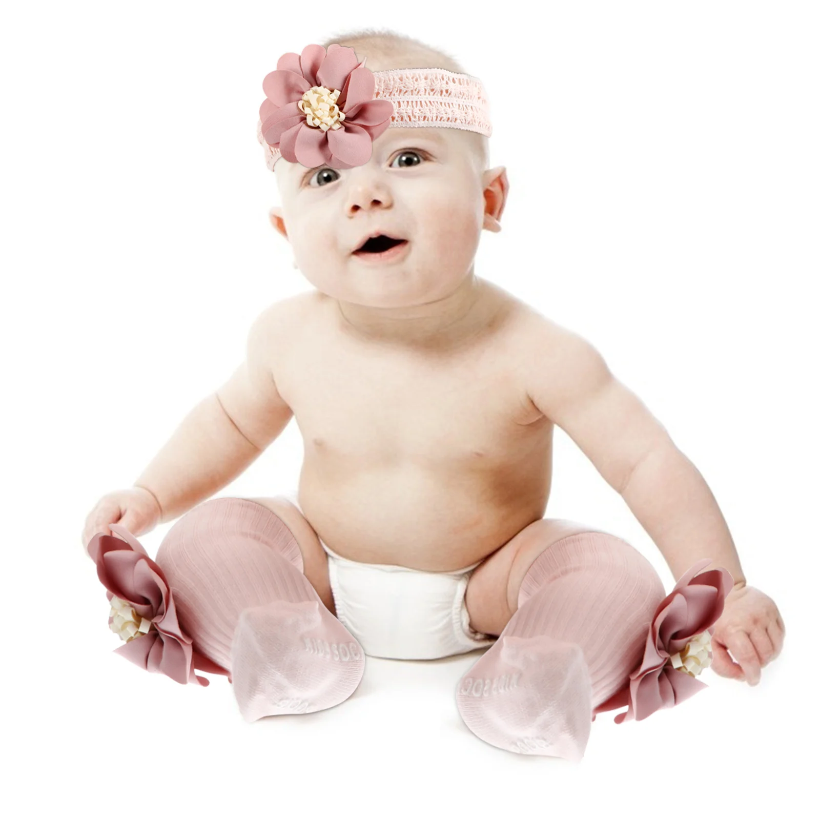 

Аксессуары для волос для маленьких девочек, набор носков B, подарочный галстук-бабочка, повязка для волос для новорожденных, детские носки с эластичным цветком