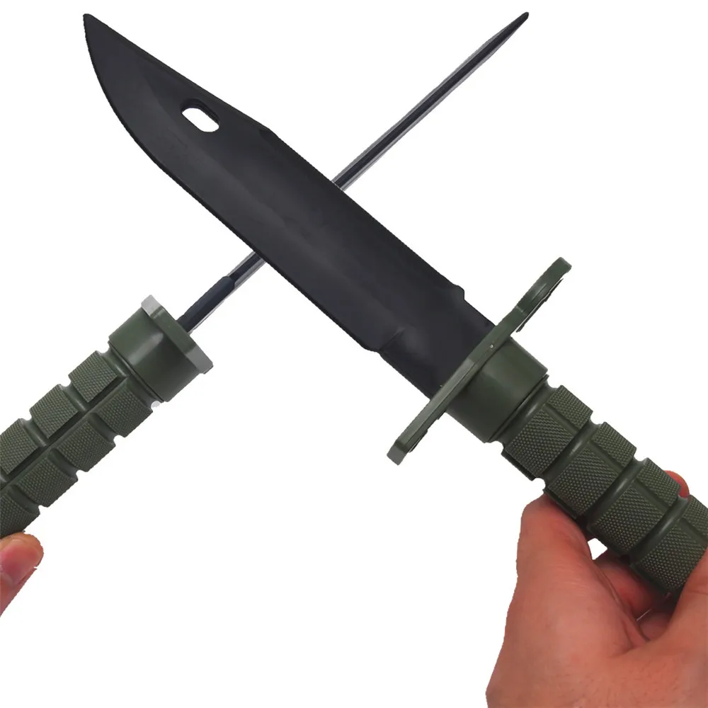 2pcs  Rubber Knife Outdoor Military Training Foldable   Plastic Knife With Scabbard for Combat game