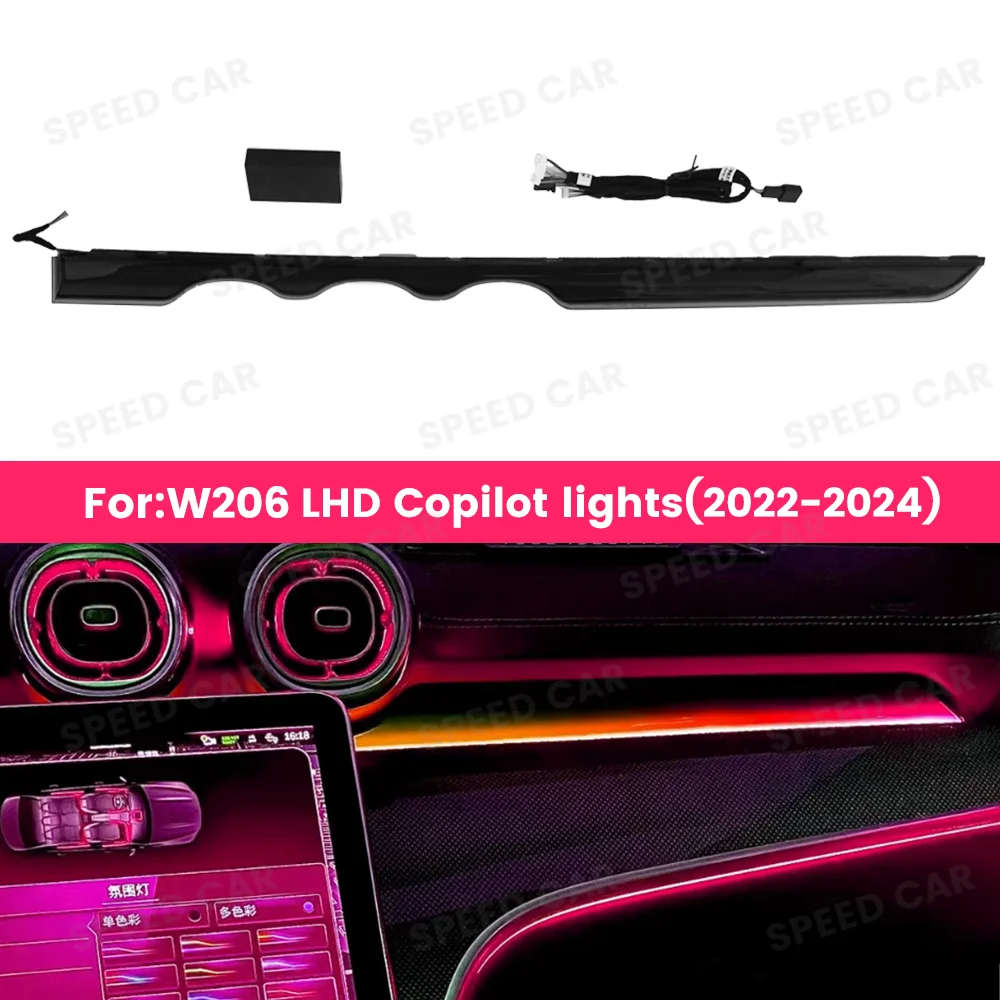 LED 64 Color Co Pilot Ambient Light For Mercedes-Benz Grade C W206 2022 Car interior Decorative Light Modification