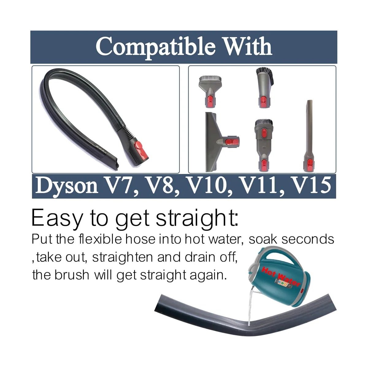 เครื่องมือรอยแยกที่ยืดหยุ่นและตัวยึดสูญญากาศสำหรับ Dyson V7 V8 V11 V15 V10เหมาะสำหรับช่องระบายอากาศของเครื่องเป่าอุปกรณ์ทำความสะอาดกล้องในครัวเรือน
