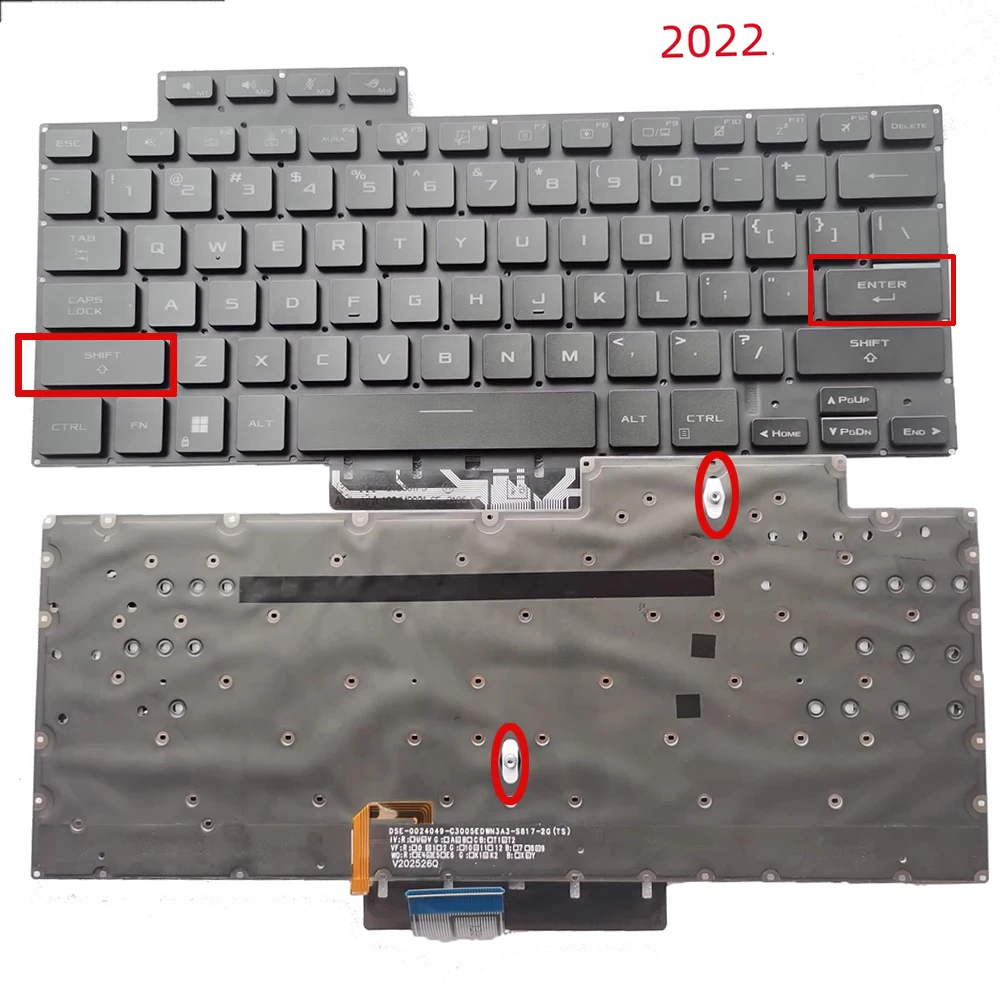 Imagem -01 - Nós Teclado Retroiluminado para Asus Rog Gv601rm-x16 Gv601rm-m6007w 16 Polegadas Laptop Cor Preta