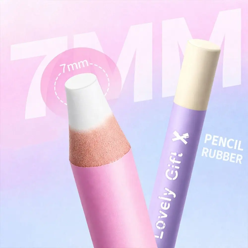 4pcs/set Simple Colorful Eraser Pencil Shape Without Leaving Marks Pencil Rubber Correction Eraser School Office