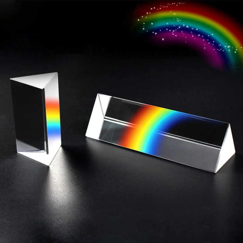 

30*30*50mm Optical Refraction Prism Teaching Experiment: Architectural Drawing and Student Painting of Rainbow Prism