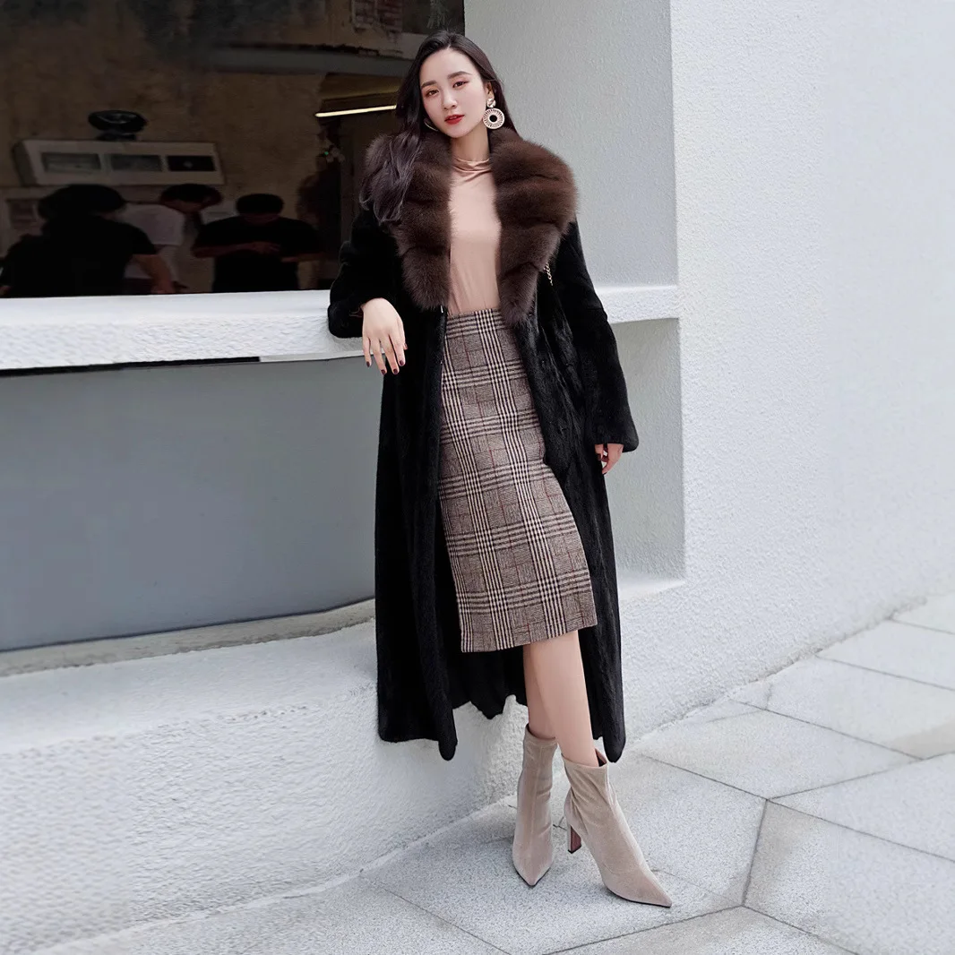 2023 new mink collar mink fur coat for autumn and winter warmth, faux fur coat, faux fur mink fur coat, Haining