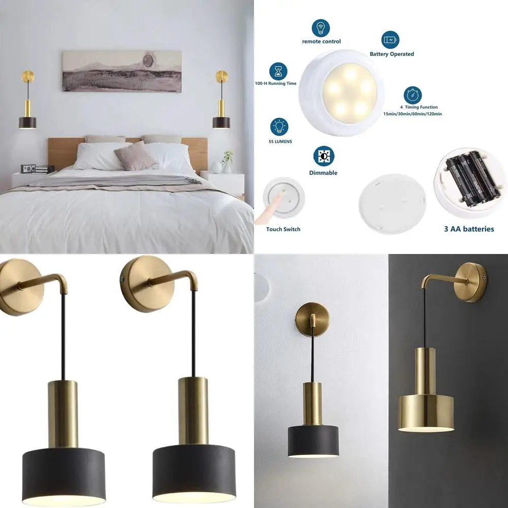 

Современные светодиодные настенные светильники для спальни, набор из 2 предметов с пультом дистанционного управления, подходящие для гостиных, студий и пространств на открытом воздухе