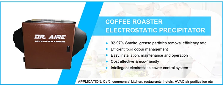 Dr. Aire Ruihe 95 % Entfernung, effiziente Rate, Kaffeeröstung, Abluft, Rauch, Geruchsentfernung, ESP