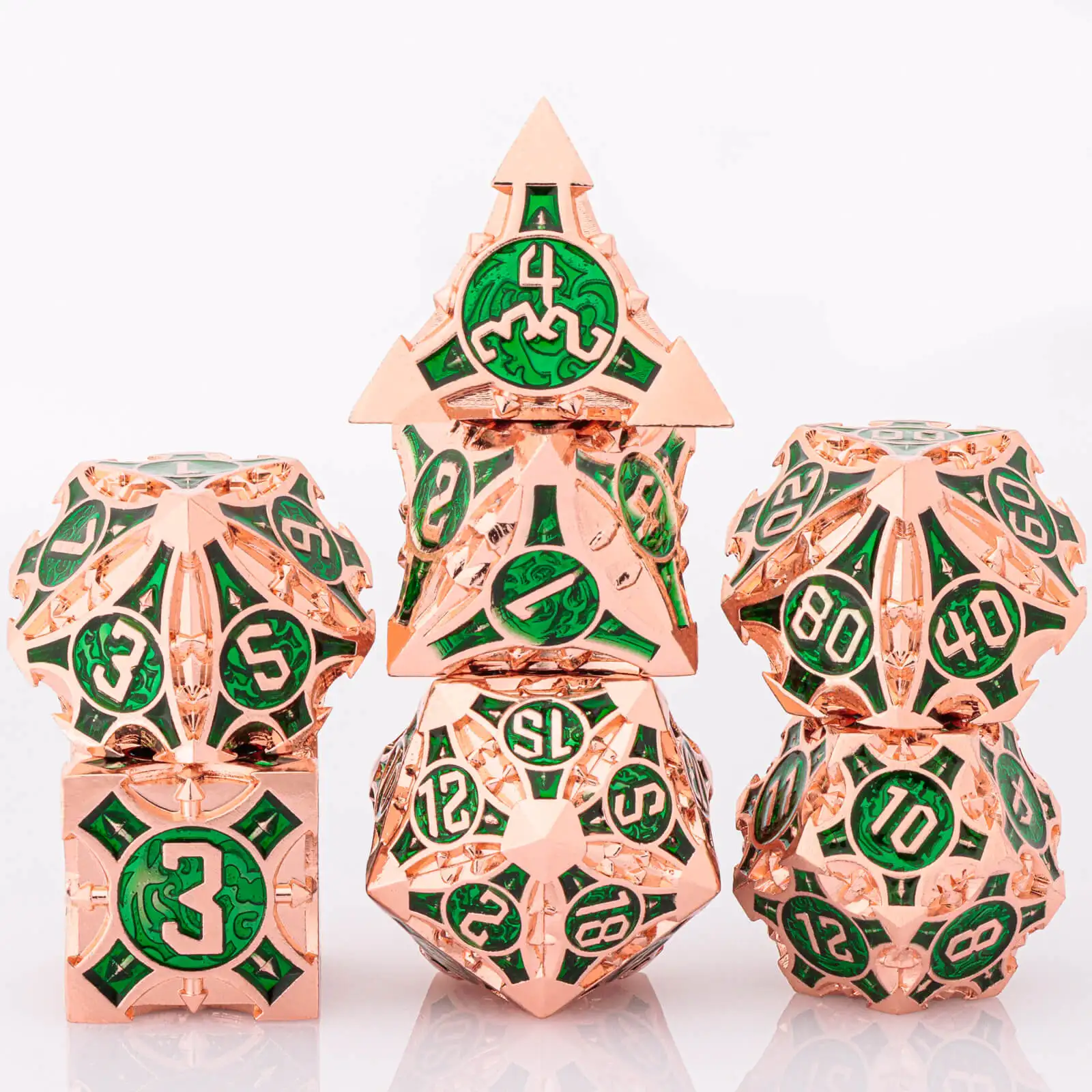 DnD Skull&Dragon metalen dobbelstenen set, metalen scherpe rand dobbelstenen voor kerkers en draken, polyhedrale dobbelstenen voor tafelspellen, Dnd metalen dobbelstenen