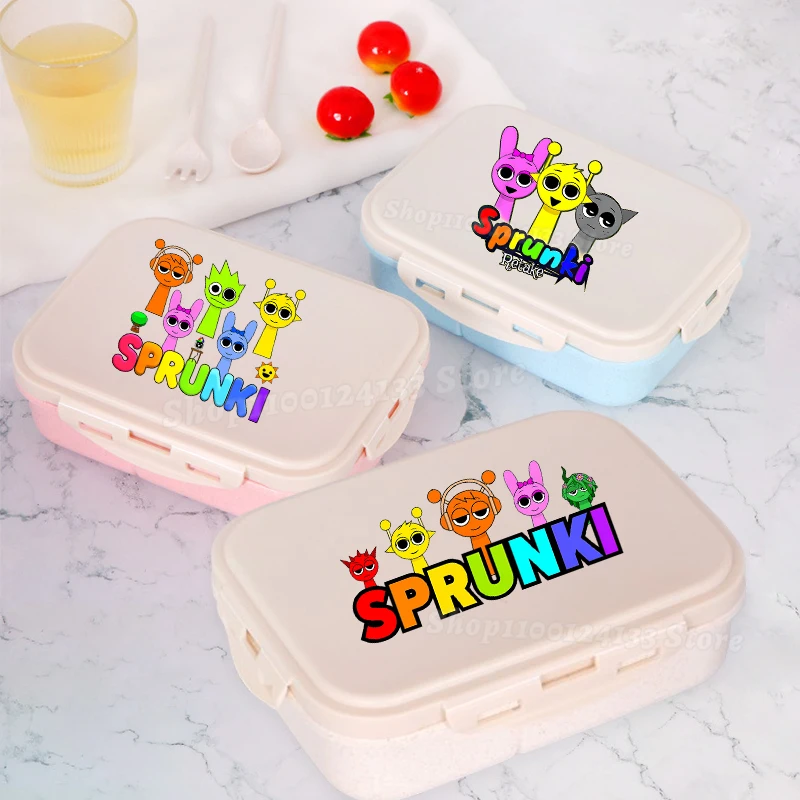 

Game Sprunkiy Lunch Boxes Kid Boy Girl Student School Dishes Separately Lunch Box Cute Anime Man Kawaii Camped Picnic Bento Case