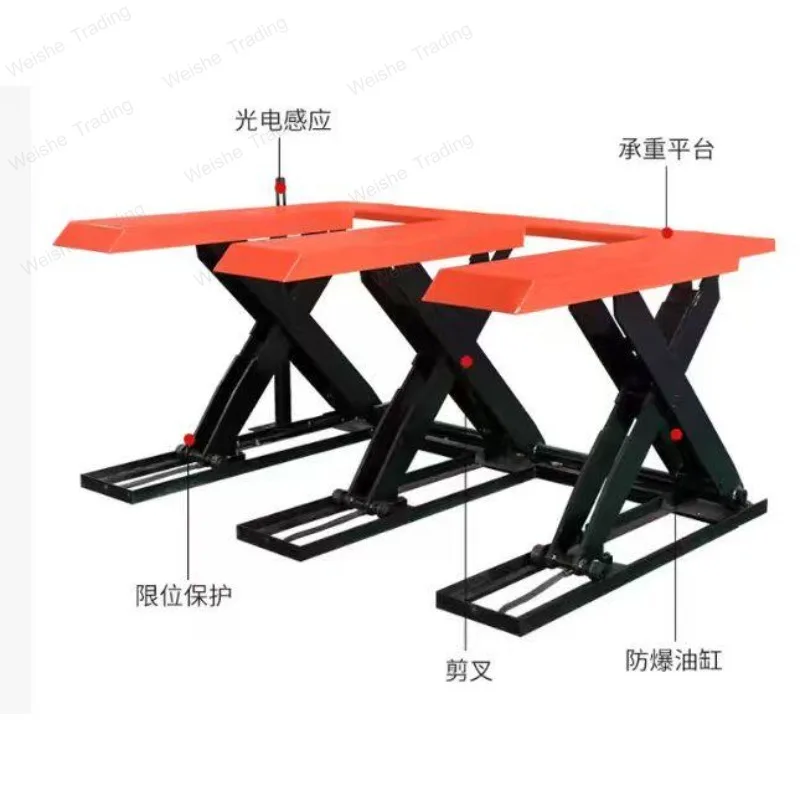 No digging pit lifting platform hydraulic scissor free foundation pit automatic lifting table