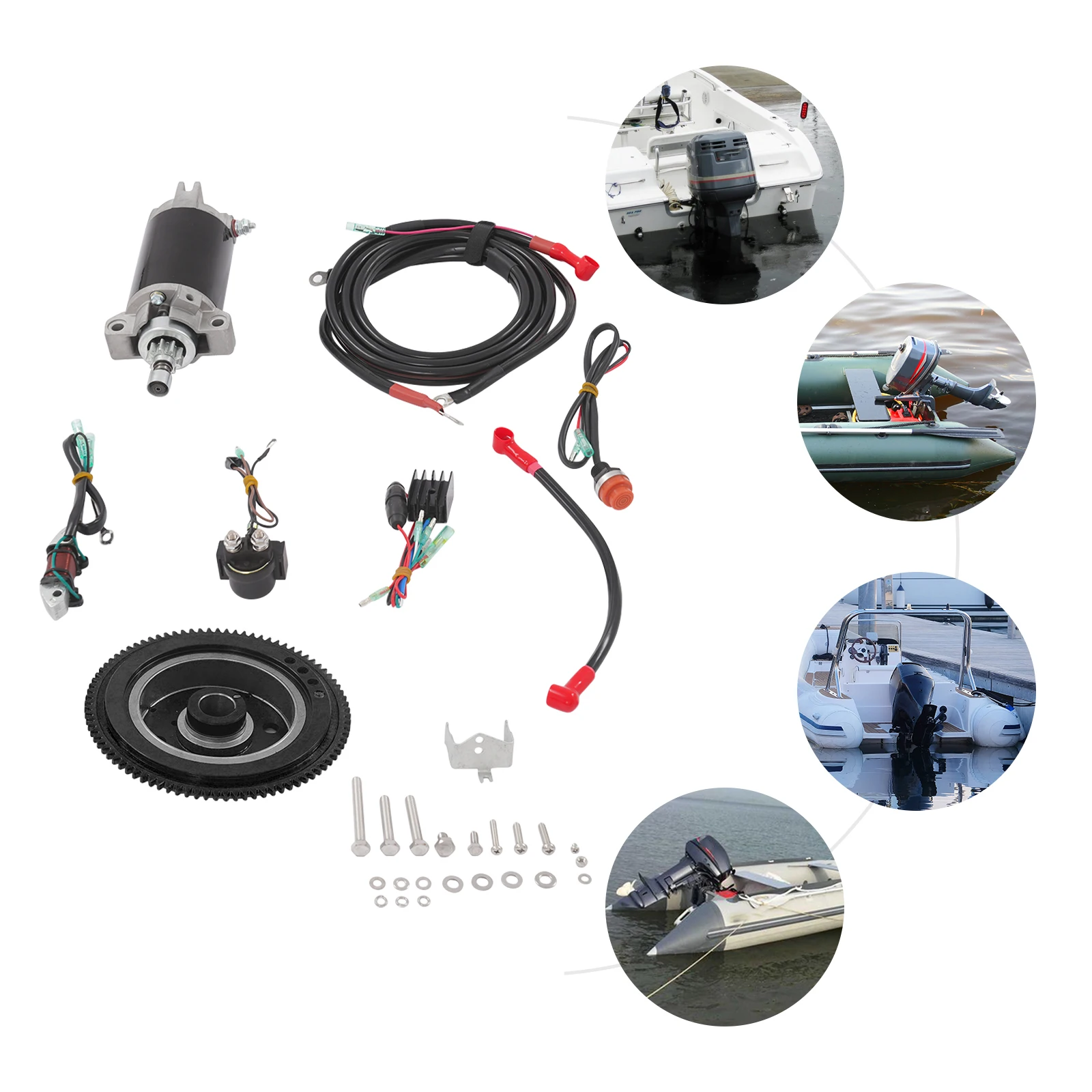 Yamaha 2-Stroke 40PS Outboard Electric Start Kit Yamaha Outboard Engine Starter Motor Conversion Kit