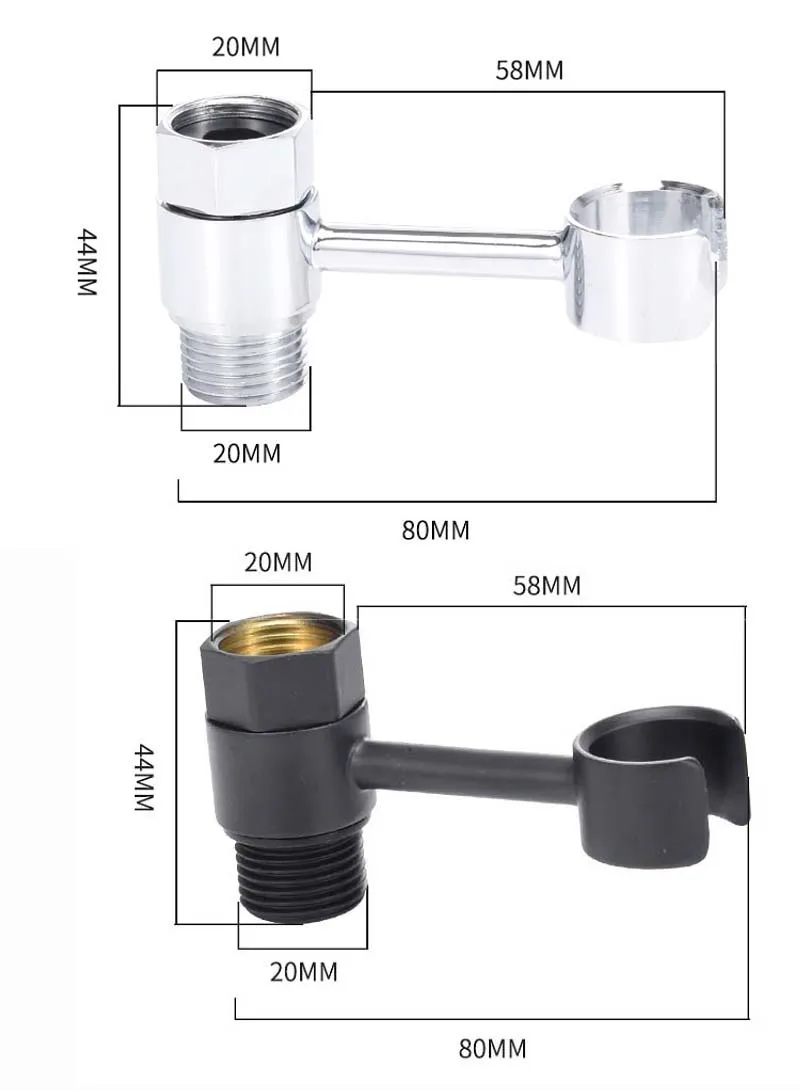 Handheld Shower Head Holder Adjustable Bracket Universal Punch Free Bathroom Sprayer Bidet Holder 360° Rotation Nozzle Support