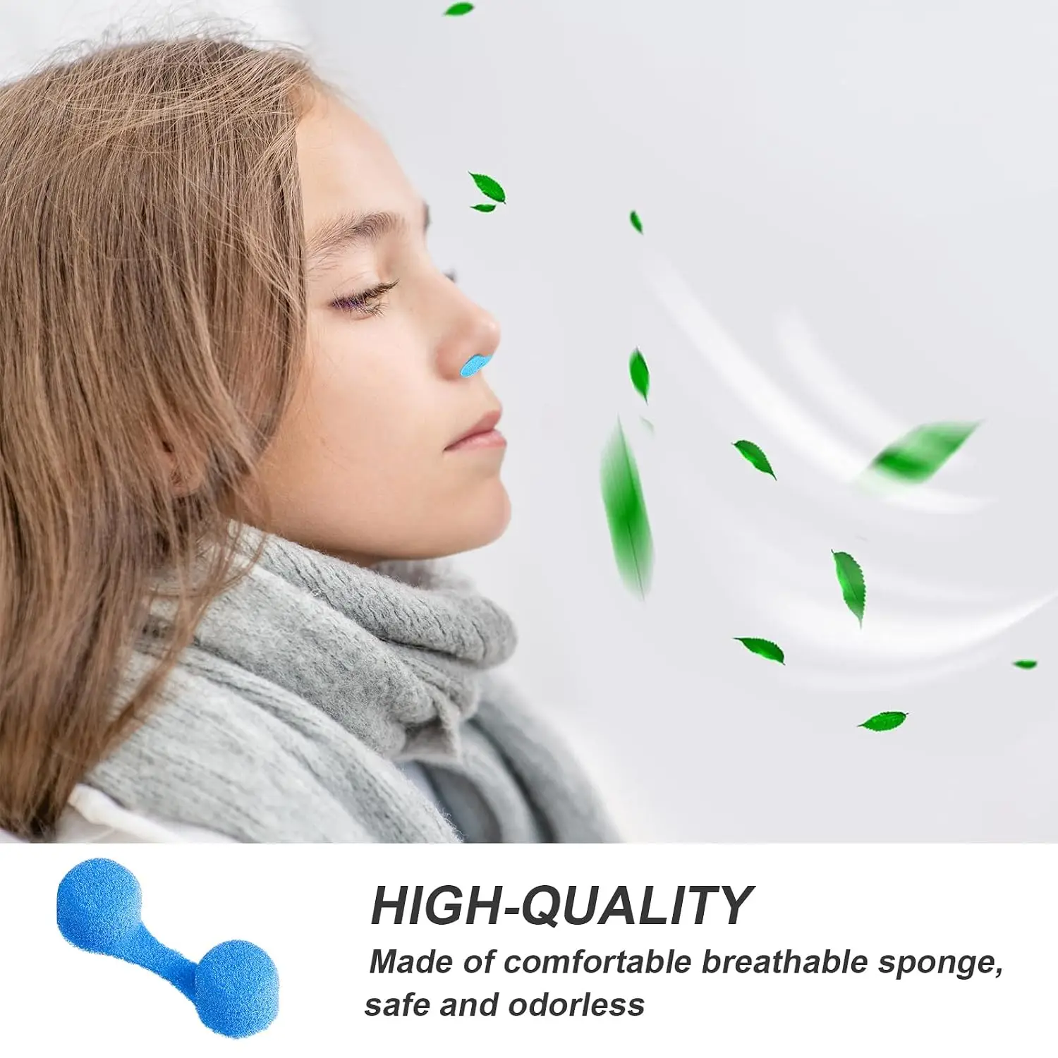 50 pieces of dustproof sponge nasal filter, invisible nasal filter, dustproof protection, disposable sponge nasal plug (blue) view 5