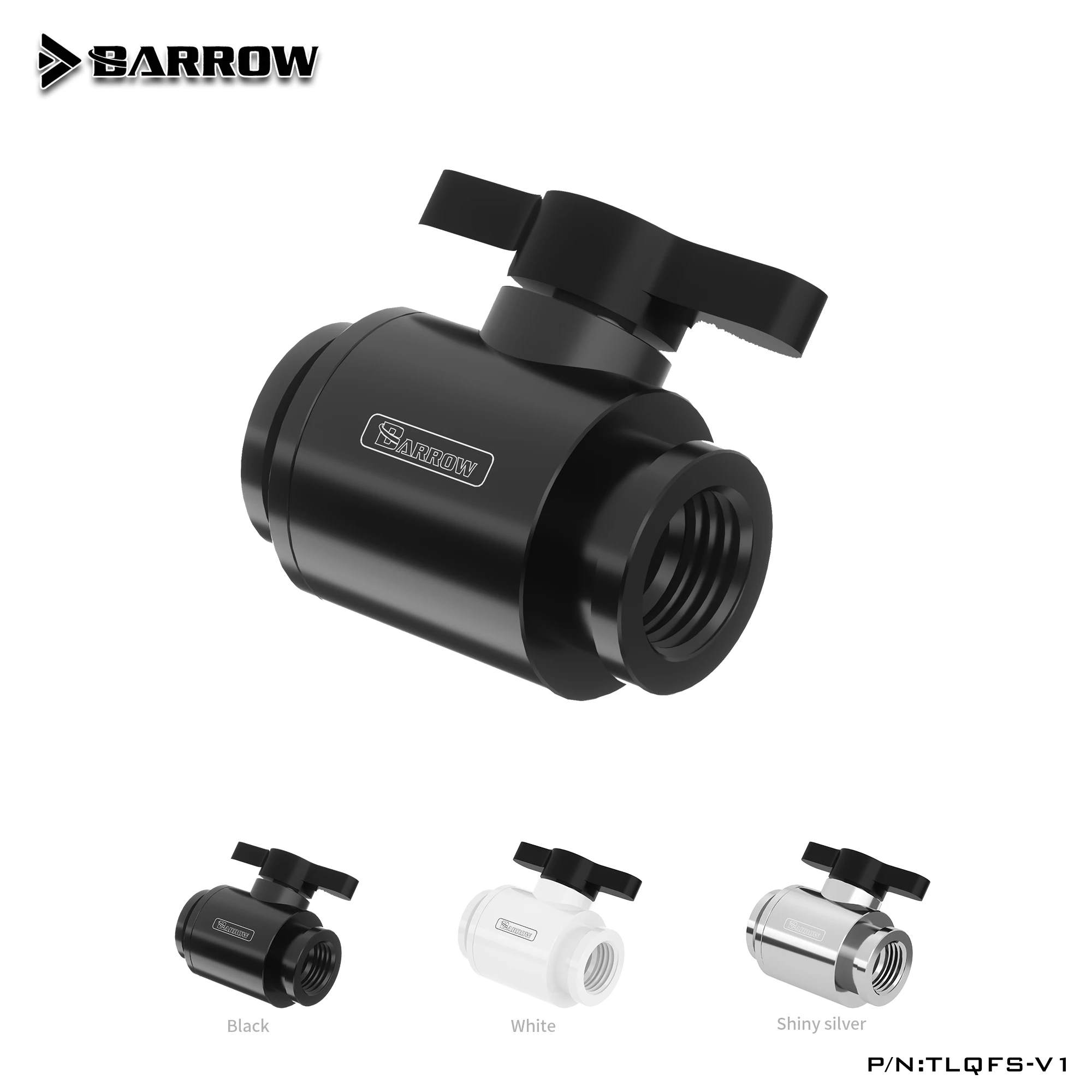 Barrow TLQFS-V1,Mini Ball Valves,Multiple Colour Aluminium Handle,Female To Female Water Cooling Valve