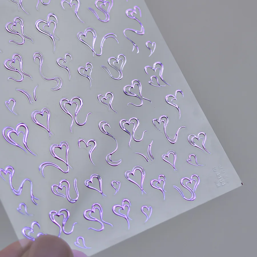 1 pezzo di adesivi per nail art abbronzanti 5D Adesivi per unghie con streamer d'amore giapponese, adesivi decorativi retrò in cocco estivo