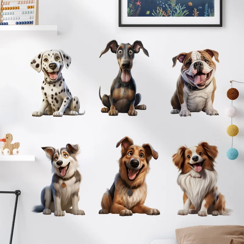 1PC Cartoon Haustier Hund Wand Aufkleber Wasserdichte Vinyl Aufkleber für Schlafzimmer Wohnzimmer Tier Dekoration DIY Wand Zubehör